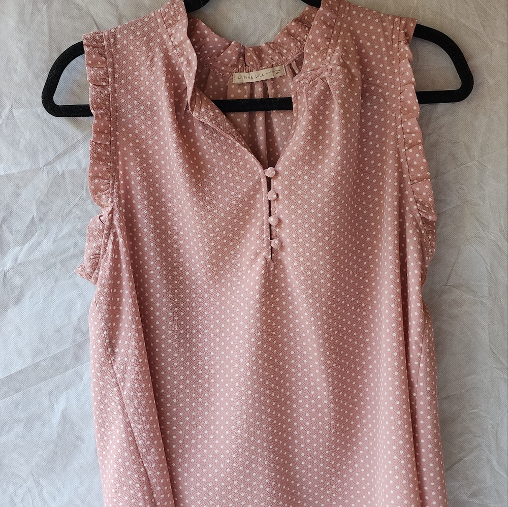Chiffon polka dot blouse